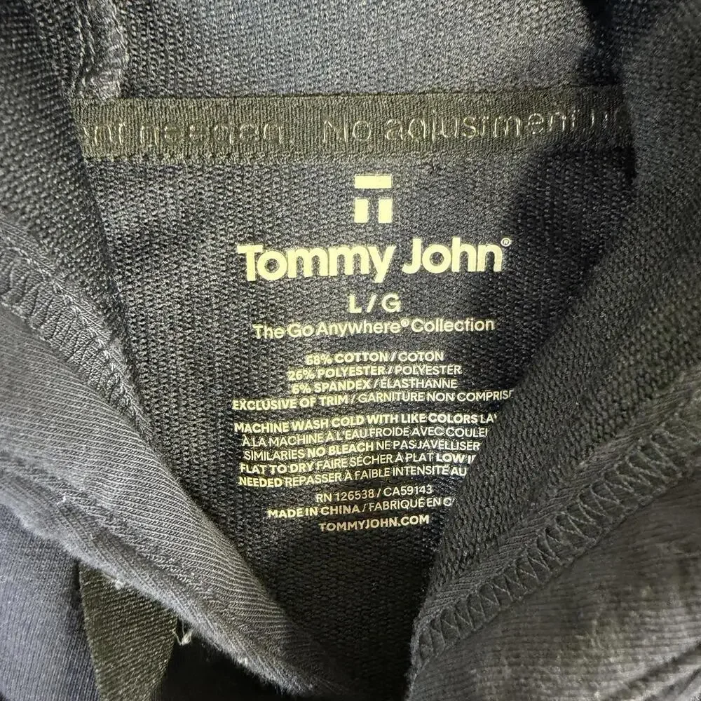 Tommy John Hoodie Mens Large Navy Go Anywhere Collection Pullover Pockets